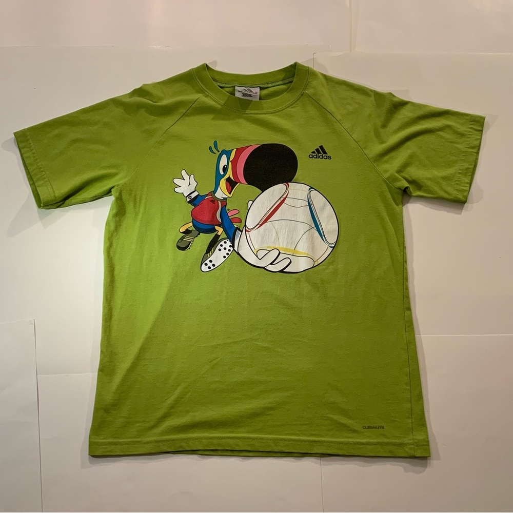 [2/$25] ADIDAS CLIMALITE TOUCAN SAM FRUIT LOOPS SOCCER GRAPHIC SS YOUTH T-SHIRT